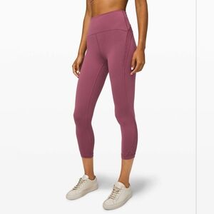 Lululemon Wunder Under Crop High-Rise 21" *Flocked Everlux Plumful Size 2